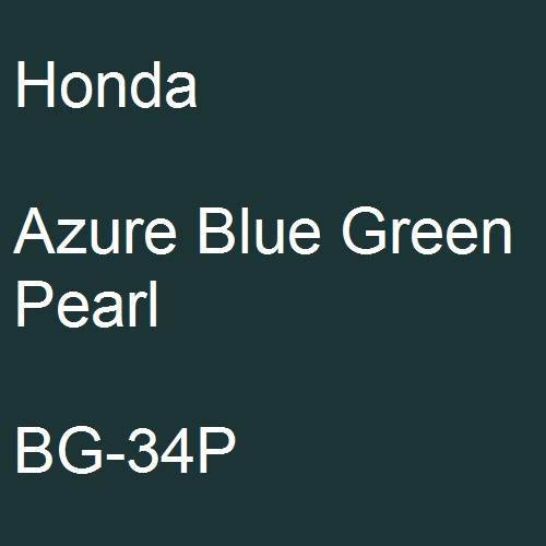 Honda, Azure Blue Green Pearl, BG-34P.